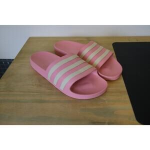 NWOT Adidas Aquilette Aqua Sandal Slide Pink White Stripes Classic Foam W 11